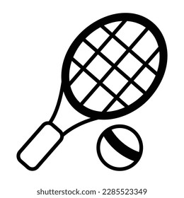 Have a look at catchy hand drawn icon of tennis 