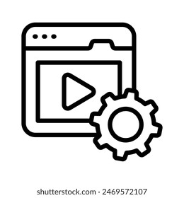 Have a look at creative icon of video management, ready to use vector