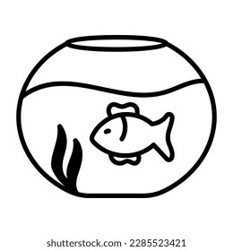 Have a look at editable sketchy icon of fish bowl