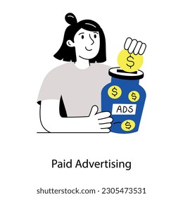 Have a look at flat illustration of paid advertising 