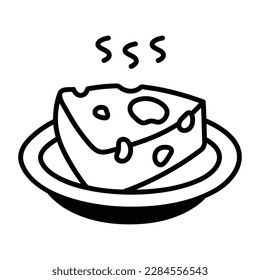 Have a look at hand drawn doodle icon of cheese plat