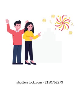 Have a look at new year dance flat illustration 

