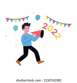 Have a look at new year dance flat illustration 


