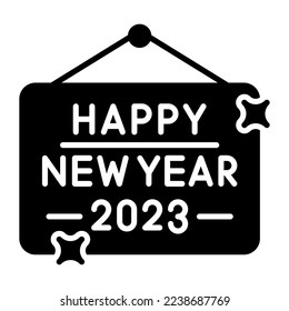 Have a look at perfectly designed Happy new year 2023 board vector icon