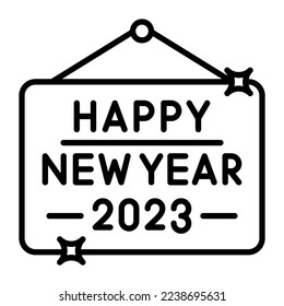 Have a look at perfectly designed Happy new year 2023 board vector icon