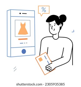 Have a look at sketchy illustration of online shopping 