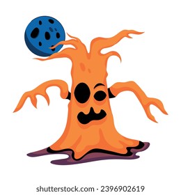 Have a look at spooky tree flat icon 