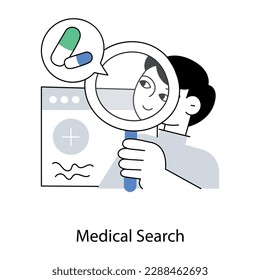 Have a look at stylish flat illustration of medical search 