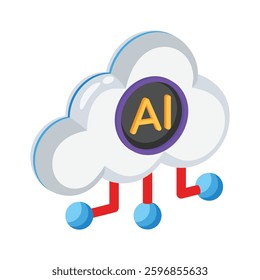 Have a look at this 3d icon showing ai cloud connection