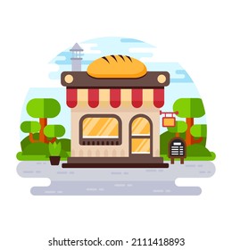 Have a look at this amazing flat illustration of shop 

