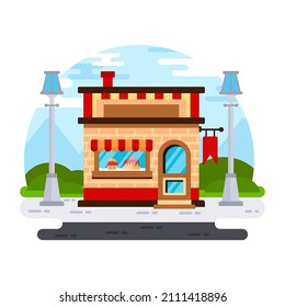 Have a look at this amazing flat illustration of shop 

