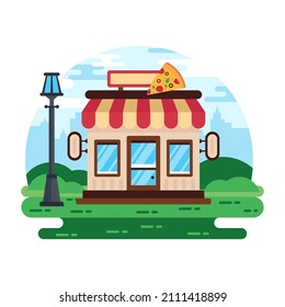 Echa un vistazo a esta asombrosa ilustración plana de tienda 

