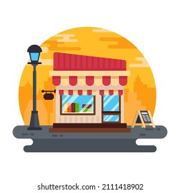 Echa un vistazo a esta asombrosa ilustración plana de tienda 

