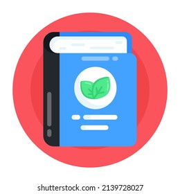 Have a look at this amazing flat rounded icon of eco book 

