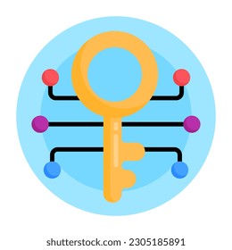 Have a look at this amazing flat rounded icon of cyber key 