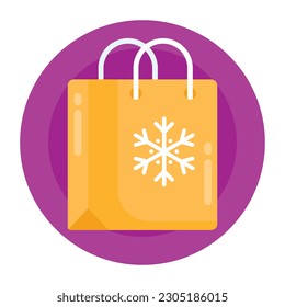 Have a look at this amazing flat rounded icon of winter shopping 