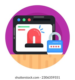 Echa un vistazo a este asombroso icono redondeado plano de alerta de seguridad web 