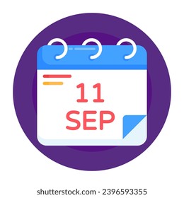 Echa un vistazo a este asombroso ícono plano redondeado del calendario patriota 