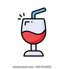 Have a look at this amazing icon of drink glass, wine glass vector design