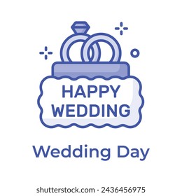 Have a look at this amazing icon of happy wedding, editable vector