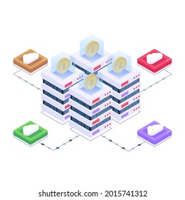 Echa un vistazo a este asombroso icono isométrico de la tecnología de la litecina 
