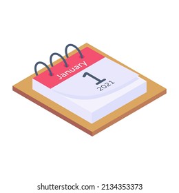 Have a look at this amazing isometric icon of calendar 

