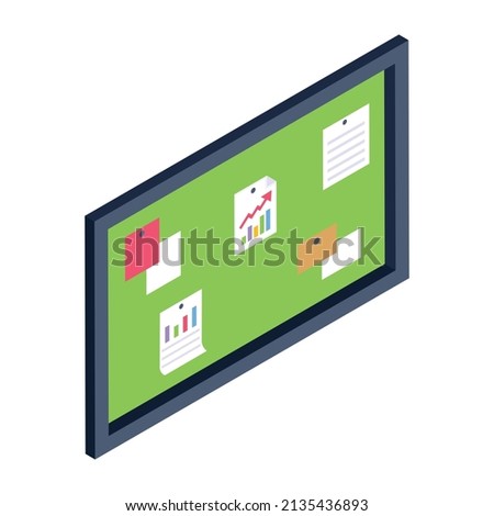 Have a look at this amazing isometric icon of notice board 

