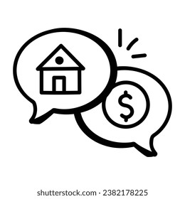 Have a look at this amazing property discussion doodle icon 