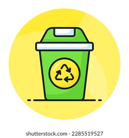 Miren este increíble vector de reciclaje de basureros, icono de basureros