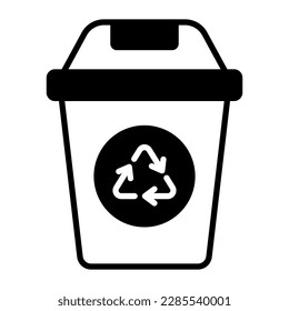 Have look at this amazing vector of recycling trash bin, garbage bin icon