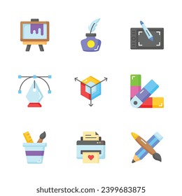 Eche un vistazo a este conjunto de iconos de arte y diseño maravillosamente diseñado