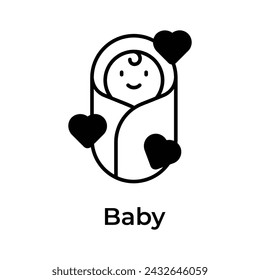 Have a look at this beautifully designed icon of baby in modern style