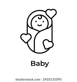 Have a look at this beautifully designed icon of baby in modern style