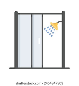 Have a look at this beautifully designed flat icon of bathroom, shower vector