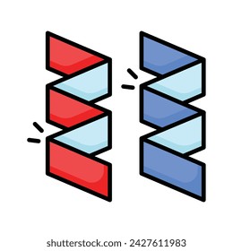 Have a look at this carefully crafted icon of streamer, party ribbons vector design