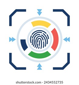 Schauen Sie sich diese sorgfältig gestaltete Ikone des biometrischen Zugangs im trendigen Flachstil an