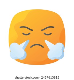 Have a look at this creative icon of frustrated emoji, trendy style vector