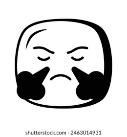 Have a look at this creative icon of frustrated emoji, trendy style vector