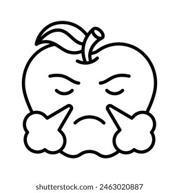 Echa un vistazo a este ícono creativo de emoji frustrado, Vector de estilo de moda
