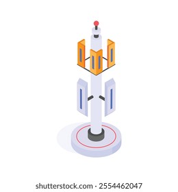 Have a look at this creative isometric icon of telecommunication antenna