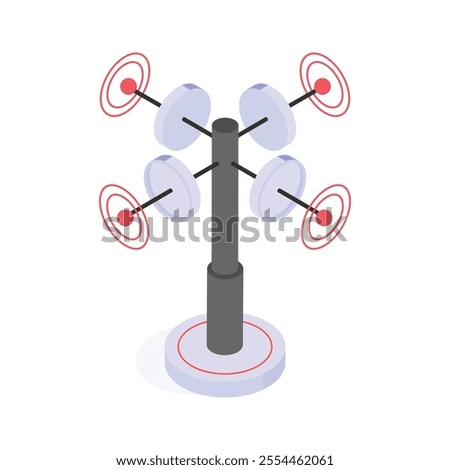 Have a look at this creative isometric icon of telecommunication antenna