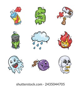 have a look at this creatively crafted hand drawn graffiti style vectors set, ready to use in websites mobile apps