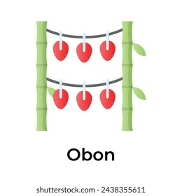 Have a look at this creatively crafted icon of Obon festival, Obon event celebration