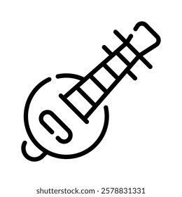 Have a look at this creatively crafted icon of chinese guitar, veena vector design