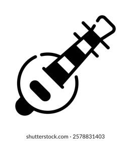 Have a look at this creatively crafted icon of chinese guitar, veena vector design