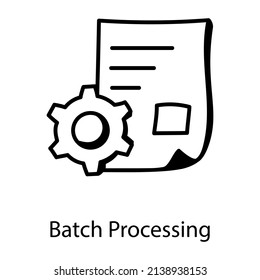 Have A Look At This Doodle Icon Of Batch Processing 

