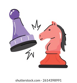Have a look at this doodle icon of business strategy concept