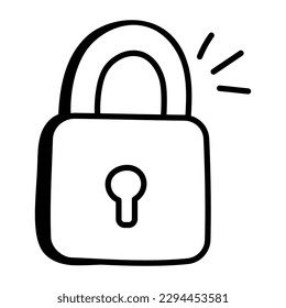 Have a look at this editable doodle icon of lock 