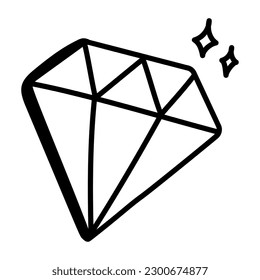 Have a look at this editable doodle icon of diamond 