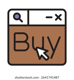 Have a look at this filled outline style icon of buy online website